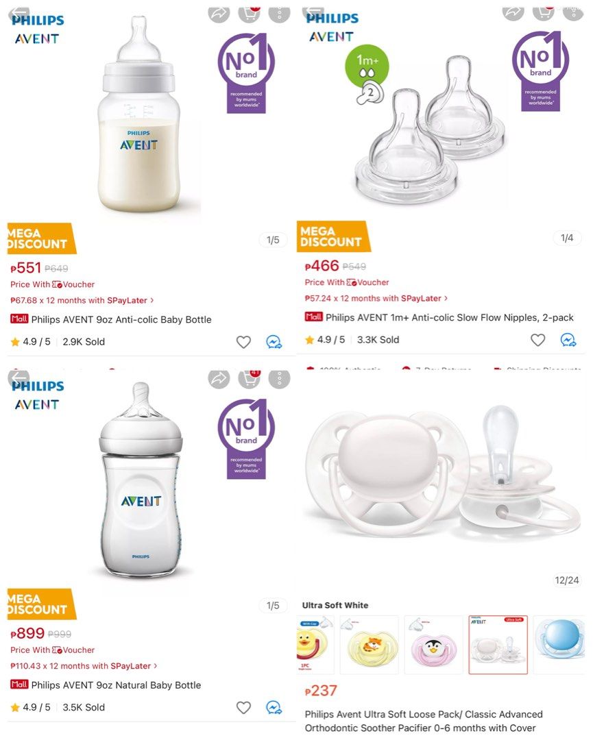 9oz Avent Classic Bottles with Freebies (Category: Breastfeeding & Bottle Feeding) located in Santa Rosa. Submitted by siopausiomaisuman (Listing ID 1297065132, Image 3). Description: FS: 9oz AVENT CLASSIC BOTTLES - P999 ONLY - Very Good, Used Condition (CLEAR MARKINGS) - FREE: 2 Avent Classic Advanced Orthodontic Pacifier & 9oz Avent Natural Bottle - RFS: Breastfed & Prefer Comotomo Bottles Original SRP 9oz Classic Bottles: P1,298 (2pcs) 2 Class