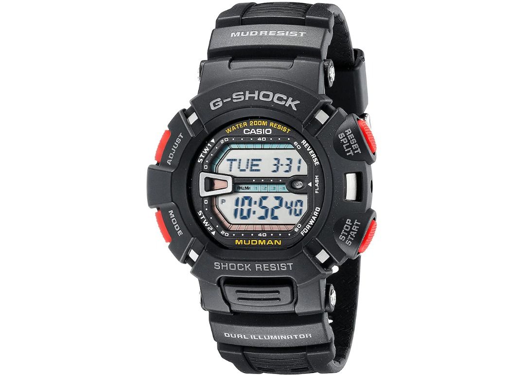 佐敦門市 現貨 100% 全新 Casio G-Shock G-9000 G-9000-1 G-9000-1V Master of G 泥人 太陽能  Tough Solar Black 黑色 強悍 鮮明 熱賣 人氣 Mudman 一年保養