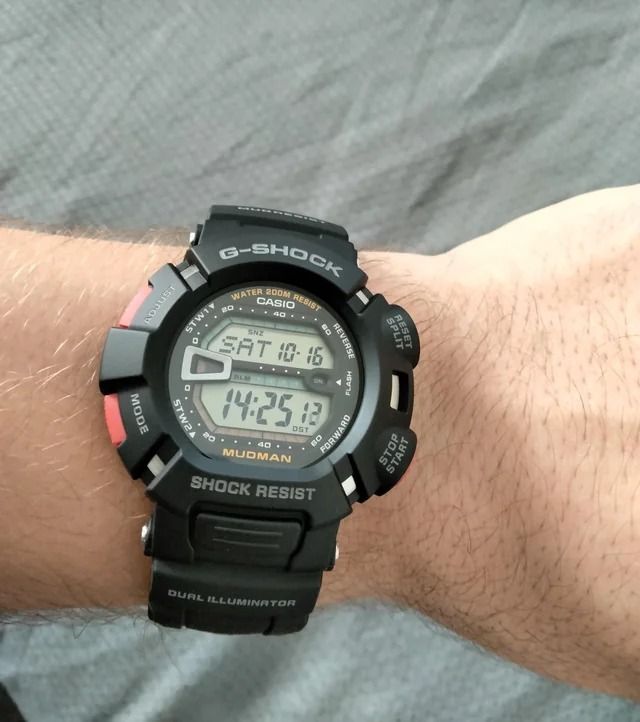 佐敦門市 現貨 100% 全新 Casio G-Shock G-9000 G-9000-1 G-9000-1V Master of G 泥人 太陽能  Tough Solar Black 黑色 強悍 鮮明 熱賣 人氣 Mudman 一年保養