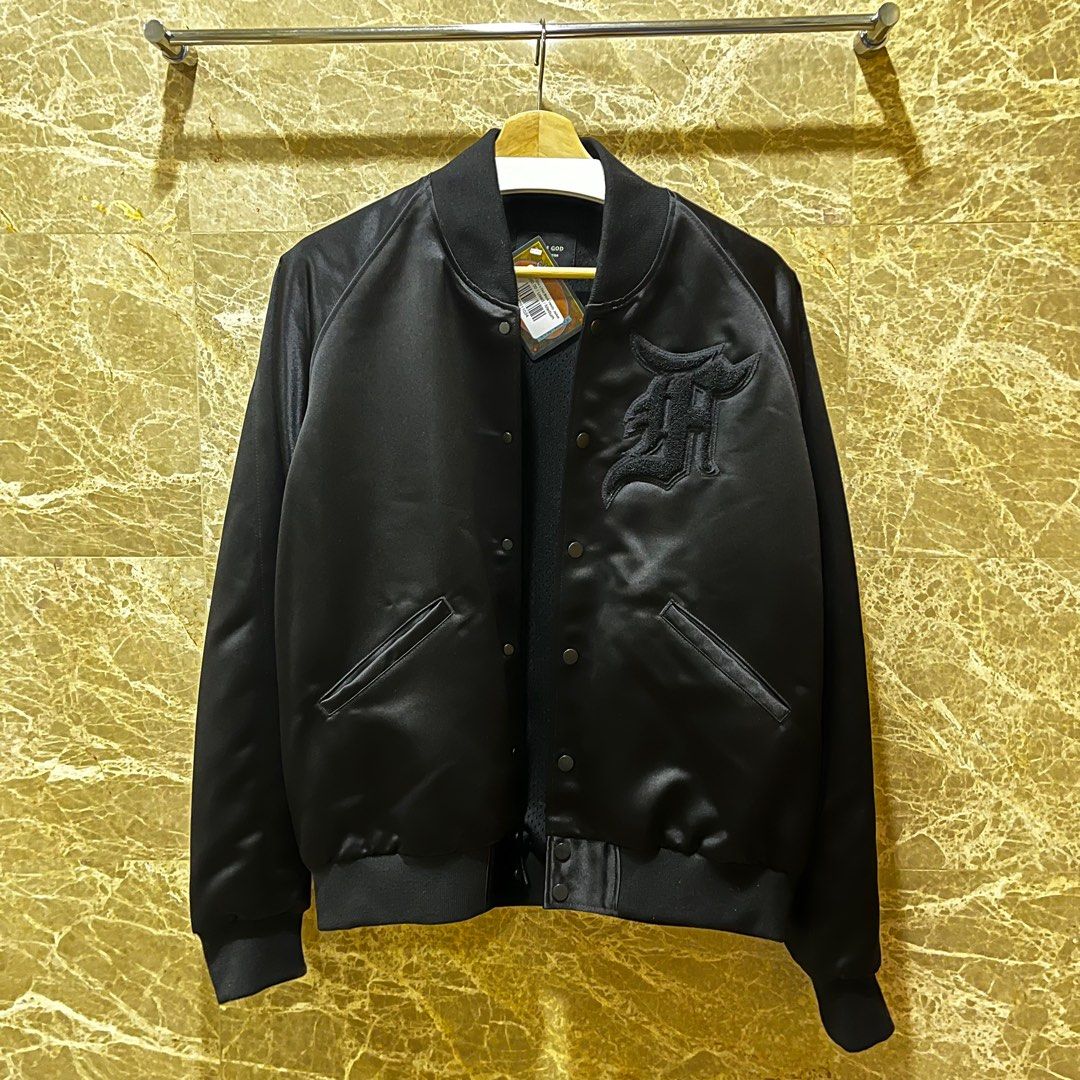 ジャケット・アウター fear of god 5th satin bomber jacket Fear of God 5th Collection Satin Baseball Coaches Jacket