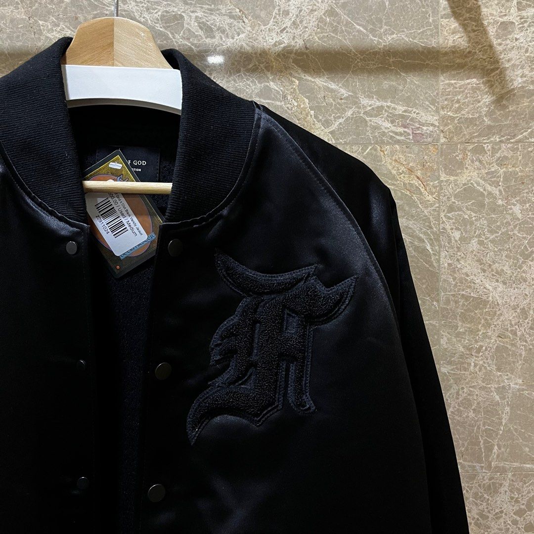 Authentic Fear of God x Clot Fifth Collection Satin Bomber Black