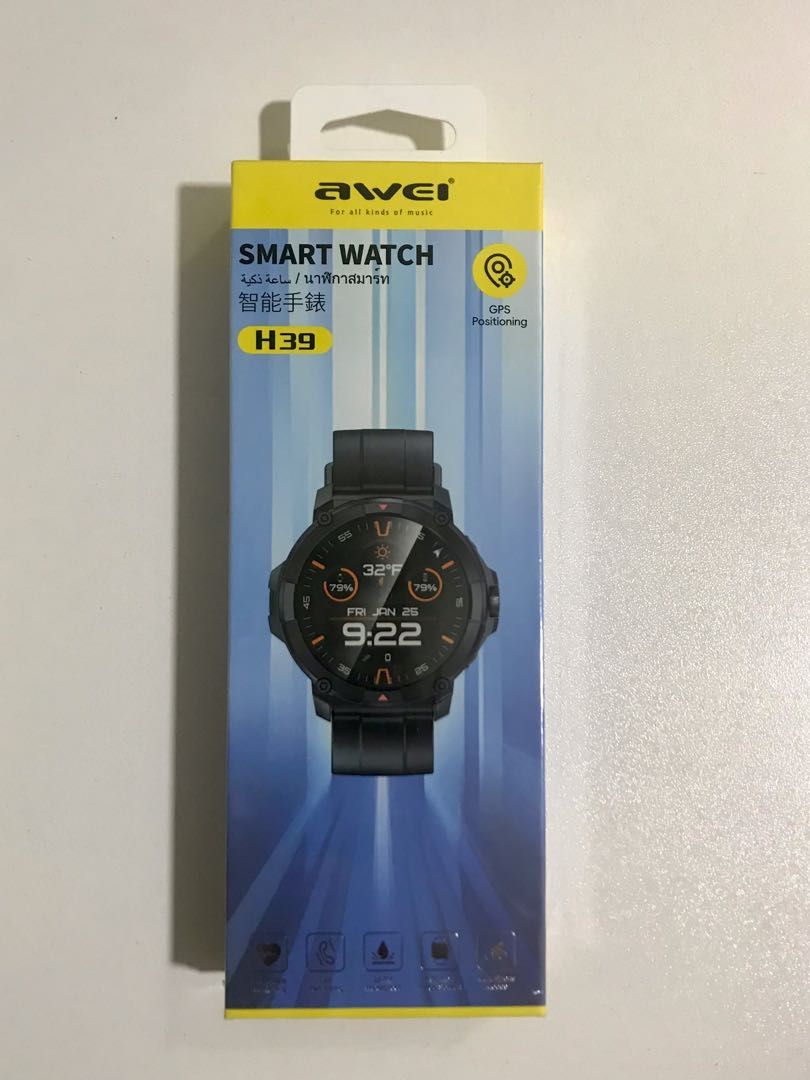 AWEI Smart Watch H39 (Category: Men's Watches) located in Pasay City. Submitted by kkalien (Listing ID 1296902646, Image 1). Description: Awei Smart Watch H39 GPS Chipset - Built-in High-end GPS Chipset Positioning Is more accurate Brighter Full Tough Color Display - Makes every glance at the watch worthwhile whether it's incoming calls,message, or reminders Answer Bluetooth Phone Calls - Via bluetooth connection to your phone The shipping fee wo