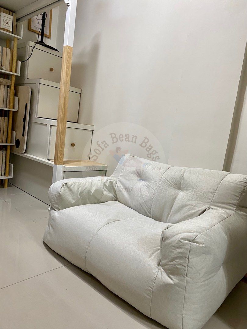 Beige Mini Bean Bag Sofa (Category: Sofas) located in Cavite. Submitted by yasiixoxo (Listing ID 1296987521, Image 2). Description: ‼️NEW COLOR FOR SALE‼️ Mini Bean Bag Sofa in color BEIGE 🤍✨ Good for small spaces, bedroom, apartments, dormitory, etc. - Fabric: High Quality Cotton Linen - Color: Beige - With Inner Fillings already included Location: Imus, Cavite Pick up, Lalamove, or Meetup, etc #beanbags #beanbagchair #beanbagsofa #beanbag #min
