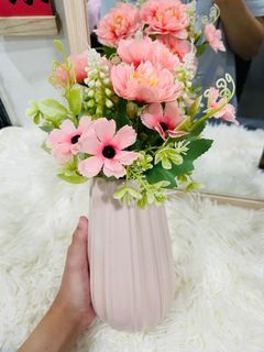 Blush pink flower vase