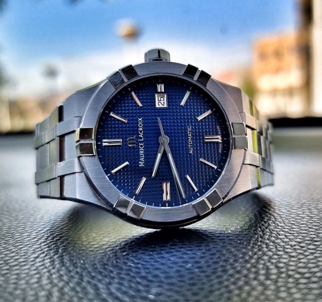 Maurice lacroix aikon 42mm automatic blue dial top