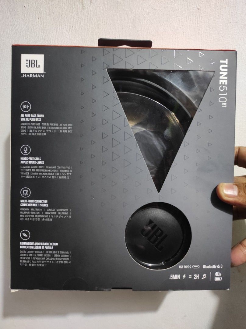brand new JBL TUNE510BT (Category: Headphones & Headsets) located in Pasig City. Submitted by moansterpick_thriftshop (Listing ID 1296957600, Image 3). Description: For sale brand new JBL TUNE510BT rfs: WALANG TIME MAKINIG SA MGA KA SHITTAN! And broke asfck. Never been use inopen lang for checking and pics purposes original price 5k+ for sale 3,500 only.