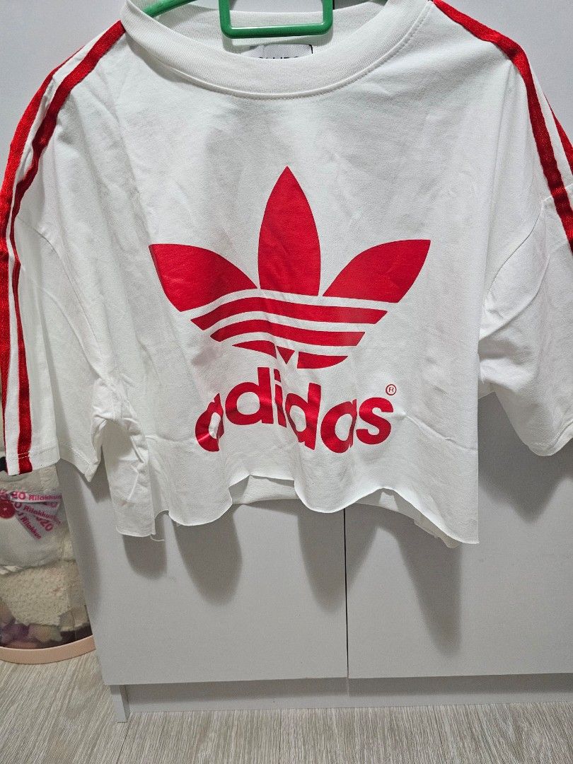 Brand new Lollipop red and white Adidas crop top Women s Fashion Tops Other Tops on Carousell