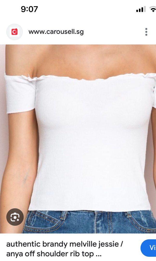 Brandy Melville jessie off shoulder top Women s Fashion Tops Blouses on Carousell