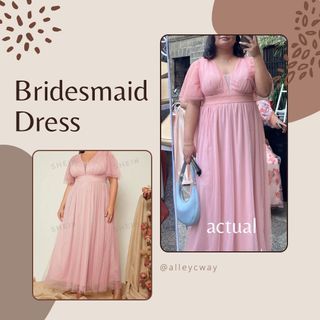 Pink Bridesmaid Dress Evening Gown Prom Dress Plus Size