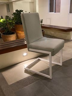 Floating Canvas Chair for Dining / Computer / Statement Single Dresser Vanity Area / Accent Chair - Grey - Unique Aesthetic Rare Find ⚪️ Vintage Style ⚪️ [4pcs available!] - others pcs are like new