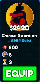Cheese Guardian - Cheese Tower Defense - Roblox