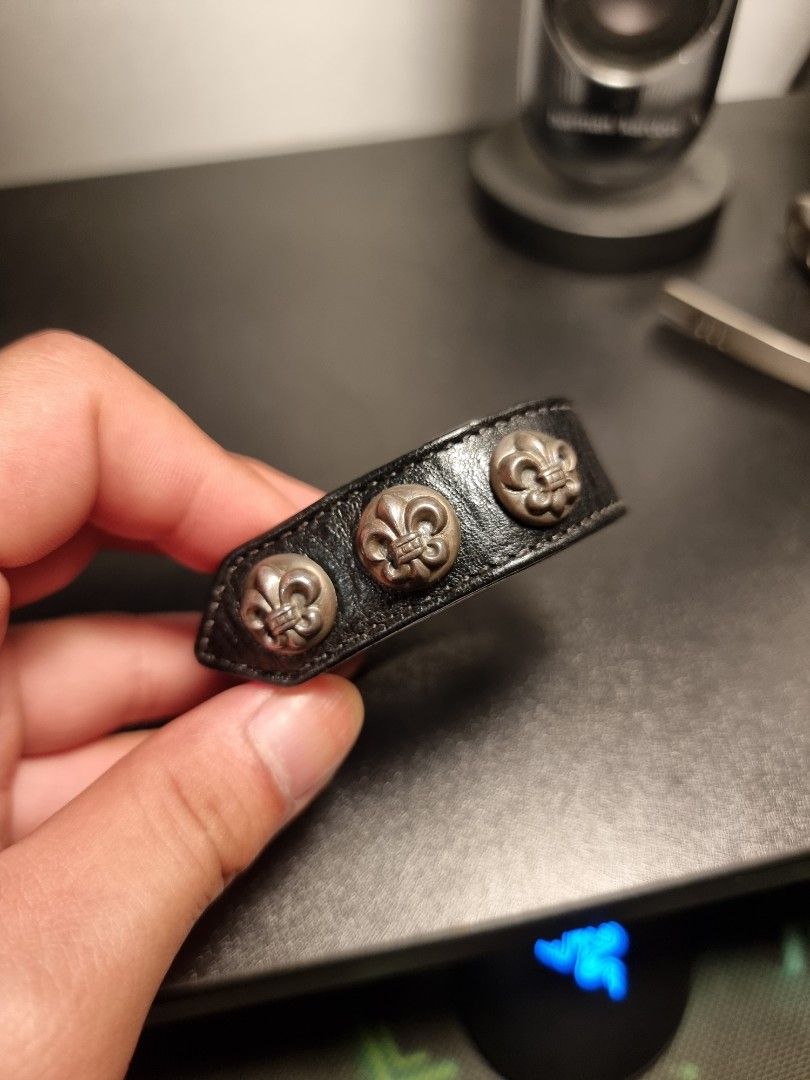 Chrome hearts leather bracelet deals