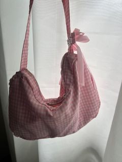 Coquette Plaid Pink Bow Bag