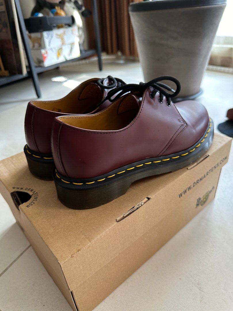 Dr Martens Low Cut Boots Burgandy Women s Fashion Footwear Boots on Carousell