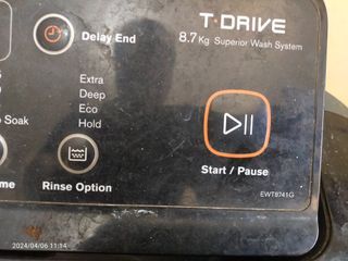 Electrolux t drive ewt8741g control panel