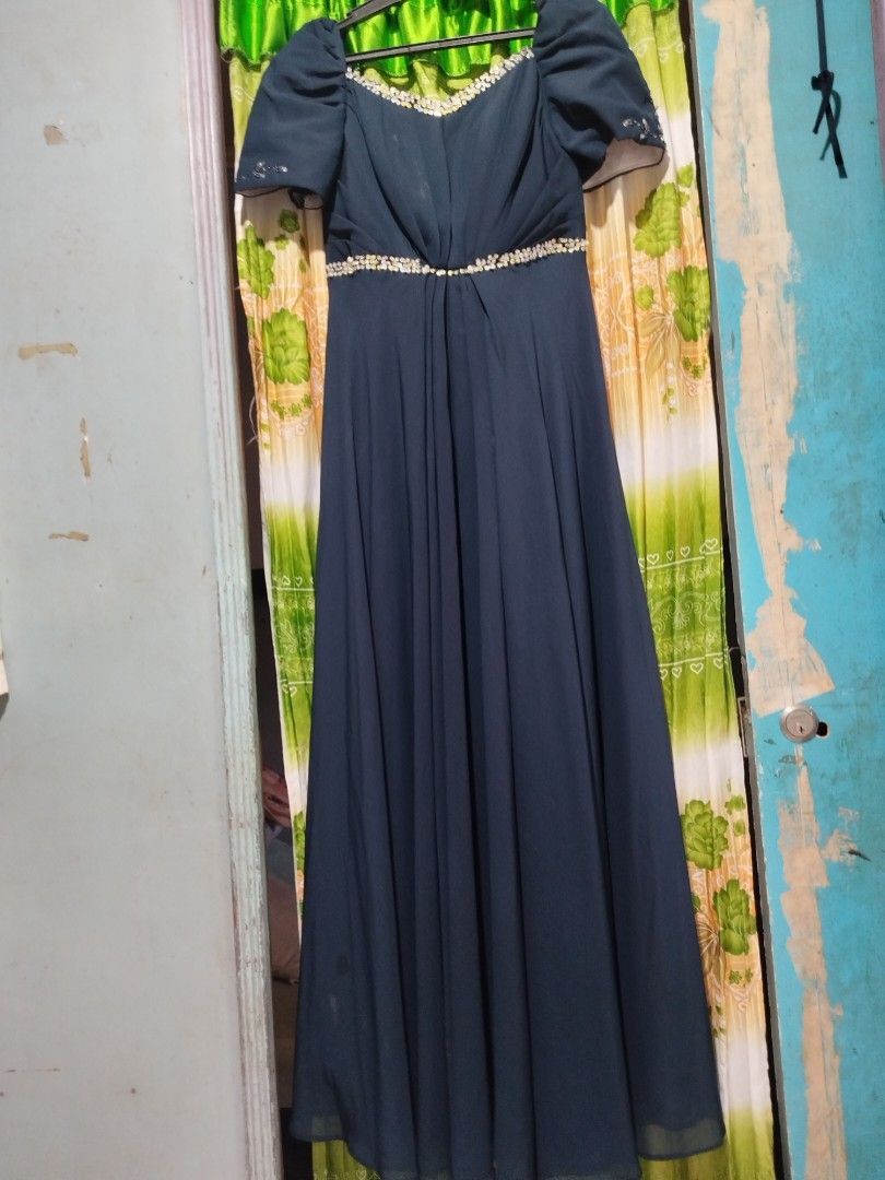 Filipiniana Dress Navy Blue Women s Fashion Dresses Sets Evening dresses gowns on Carousell