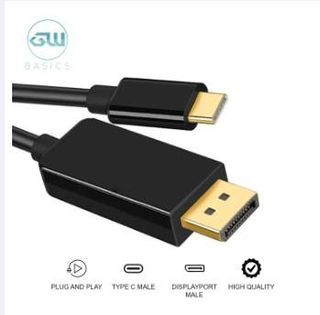 Gigaware Basic USB C To Displayport 1.2 Type C to DisplayPort Cable 6ft 1.8M 4K 60Hz Thunderbolt 3 For Apple MacBook & MacBook Pro