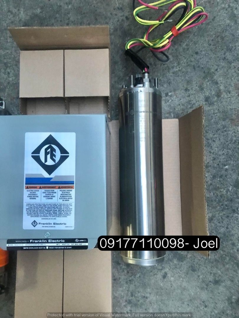 Goulds Submersible Pump Franklin Motor w/ control box (Category: Construction Tools & Equipment) located in Manila. Submitted by joeyroque09 (Listing ID 1296963084, Image 2). Description: Goulds Submersible Pump Franklin Motor w/ control box Model: 25GS20 Specs: 2HP Single phase 220V 1 1/4 discharge .