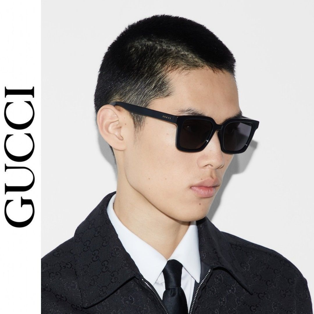 Gucci Sunglasses gg1582sk square black, Men's Fashion, Watches
