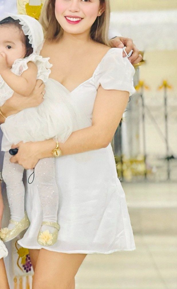 White dress for christening mother 2025