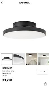 IKEA KABOMBA LED Ceiling Lamp - Black/Matte