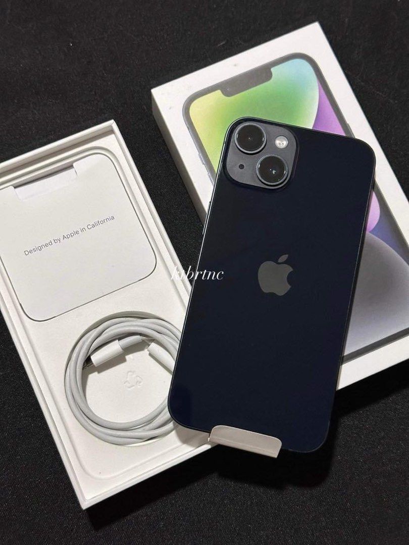 Iphone 14 128gb (Category: iPhone 14 Series) located in Cavite. Submitted by katbritani92264 (Listing ID 1296994653, Image 1). Description: Months old iPhone 14 128 GB Factory Unlocked Midnight •Months old only, good as new •Warranty until July 28, 2024 •98% battery health •Smooth, no dents, no issues •With receipt Complete original package (box same imei, cord, manuals) Free tempered glass Free case 35990 Price slightly negotiable.