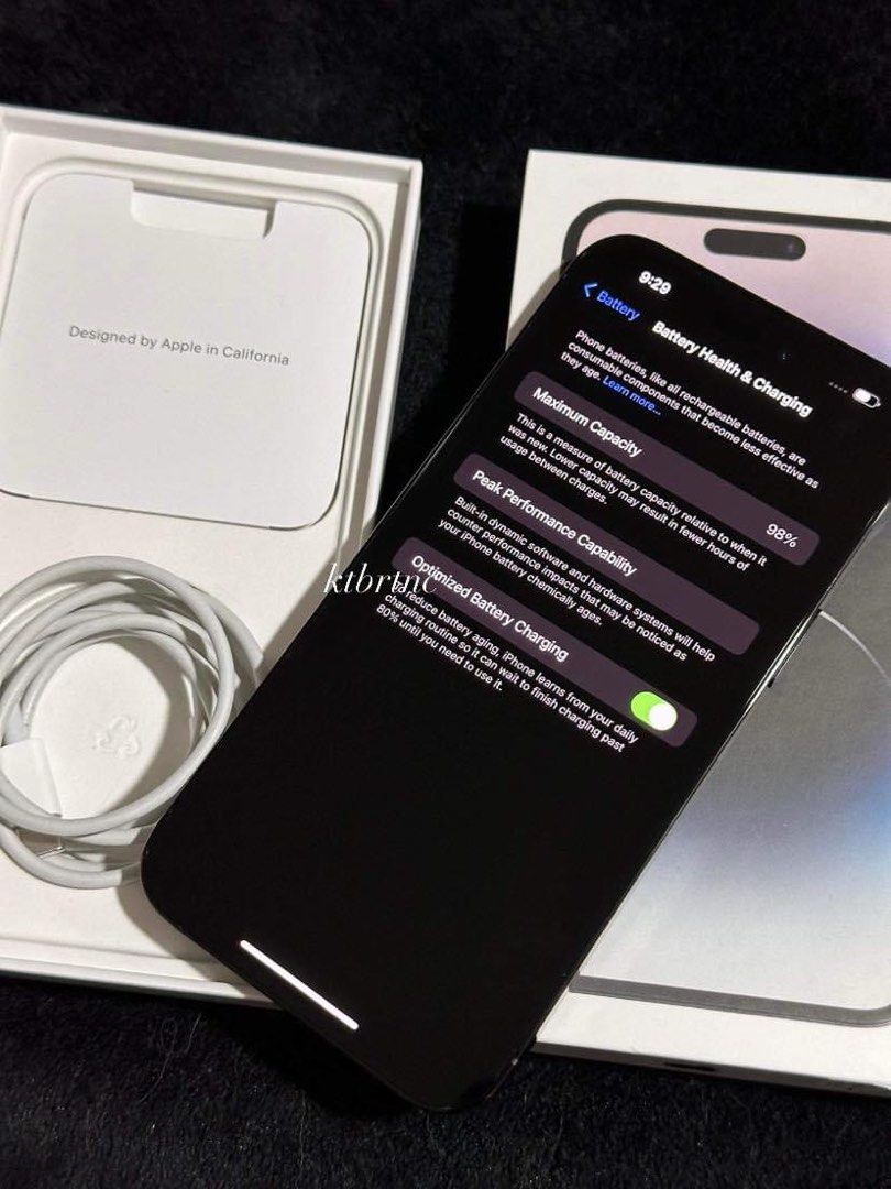Iphone 14 Pro Max 128gb (Category: iPhone 14 Series) located in Cavite. Submitted by katbritani92264 (Listing ID 1296996651, Image 3). Description: iPhone 14 Pro Max 128 GB Spaceblack •Globelocked (naka process na for unlocking) •Months old only, good as new •Warranty until Sept 15, 2024 •98% battery health •All working, no issues •99% smooth, no dents Inclusions: Original box same imei Original cord Manuals Case and tempered glass 50990.