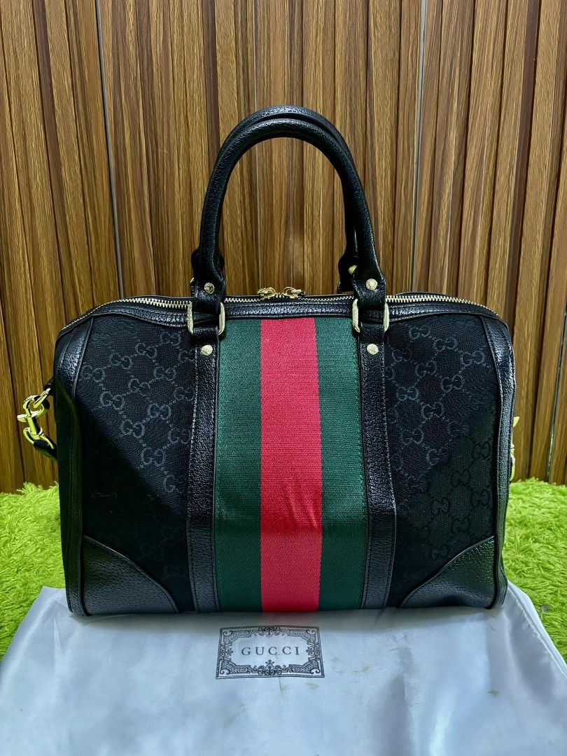 Gucci canvas boston bag sales