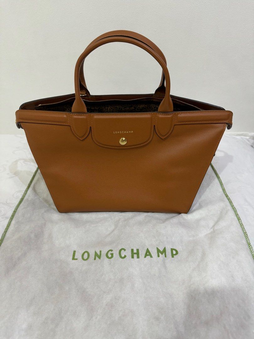 Longchamp Le Pliage heritage large camel full leather Women s Fashion Bags Wallets Cross body Bags on Carousell