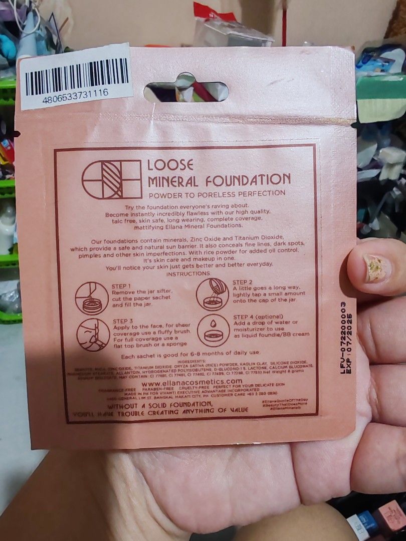 Loose mineral foundation (Category: Makeup) located in Pasig City. Submitted by beayoutifulshoppe (Listing ID 1297032001, Image 2). Description: .