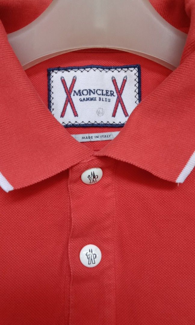 Moncler polo shirt, Fesyen Pria, Pakaian Atasan di Carousell