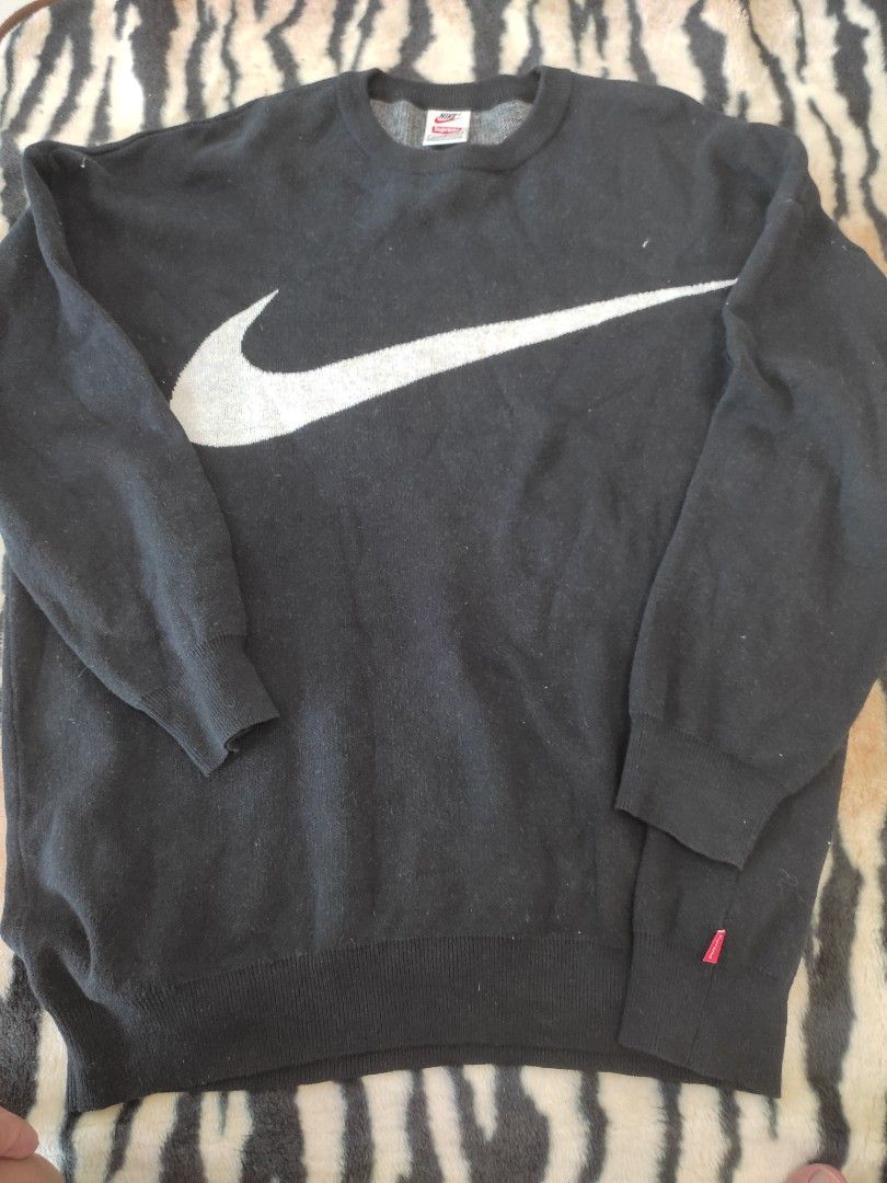supreme nike swoosh sweater black