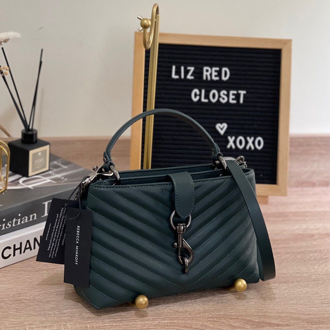 ON HAND Rebecca Minkoff Edie Medium Top Handle Satchel Women s Fashion Bags Wallets Cross body Bags on Carousell