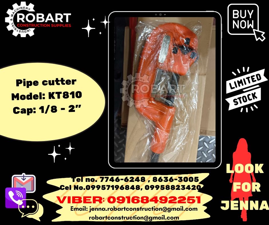 Pipe cutter Model: KT810 Cap: 1/8 - 2
