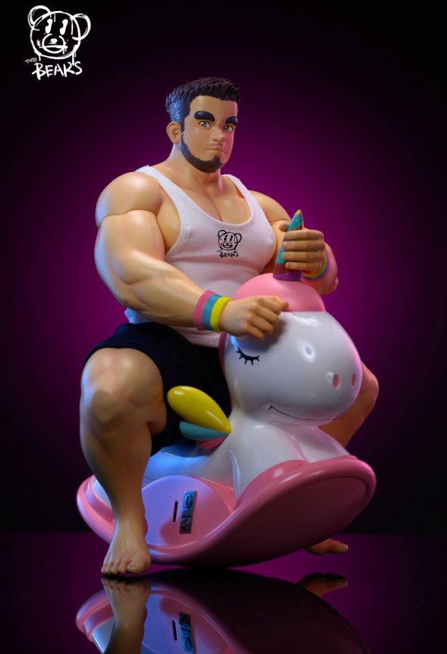 Bear Guy Tossa Tossa Bear Doll Tossa My Blue Bear Man Pink Hair