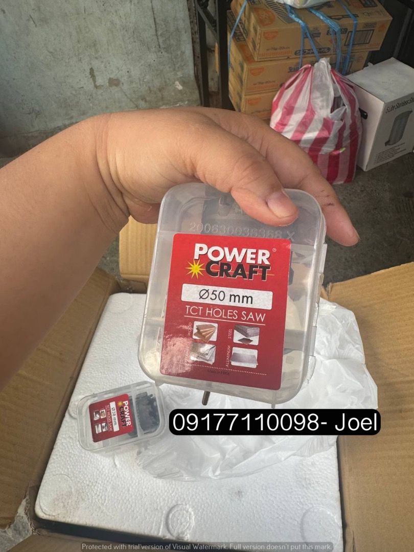 POWER CRAFT TCT HOLESAW (Category: Construction Tools & Equipment) located in Manila. Submitted by joeyroque09 (Listing ID 1296908771, Image 1). Description: Hole saw Specs: 25mm Post Price: 420 Hole saw Specs: 38mm Post Price: 650 Hole saw Specs: 50mm Post Price: 850 .