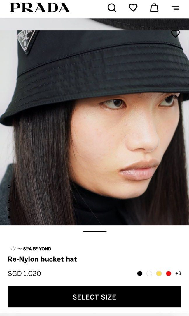 Prada Re Nylon Bucket Hat rc Black