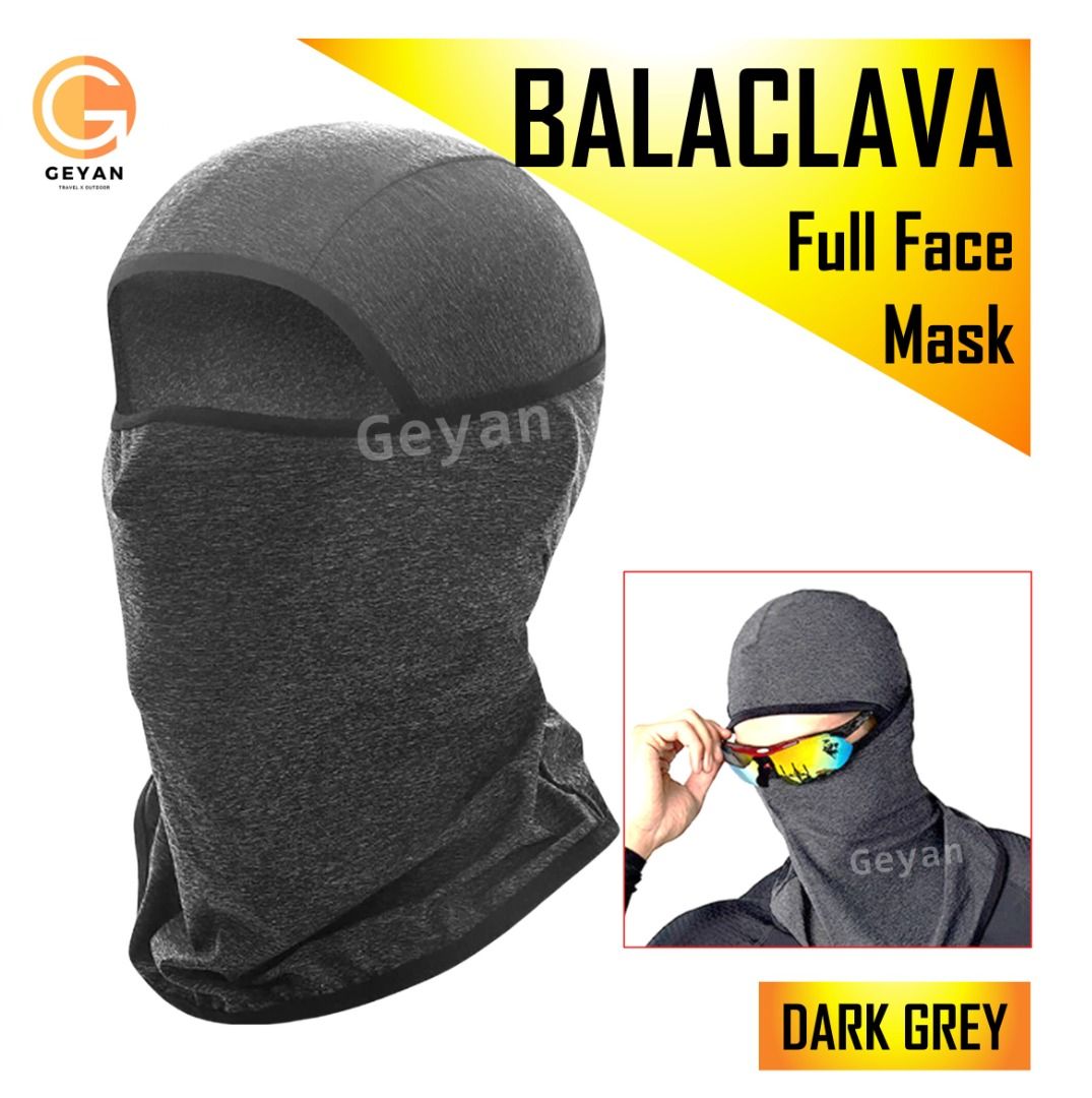 Quick Dry Black Skull Face Mask And Neck Gaiter For Cycling