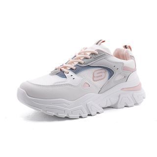 Rubber Shoes Chunky Platform Elevated Sneakers white pink