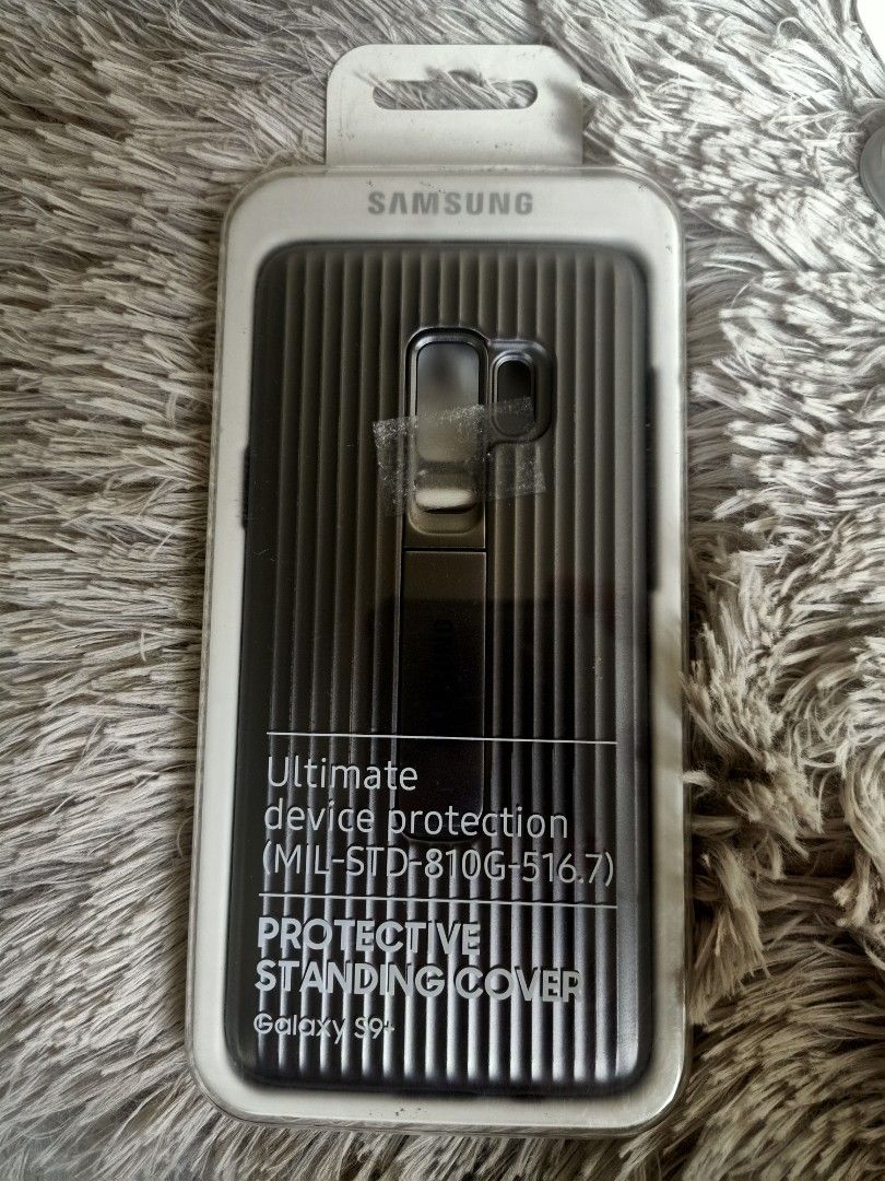 Samsung S9 Plus Protective Standing Cover (Category: Cases & Sleeves) located in Pasig City. Submitted by teppei09 (Listing ID 1296932153, Image 1). Description: Original Samsung case -Ultimate device Protection -Optimizing viewing angle.