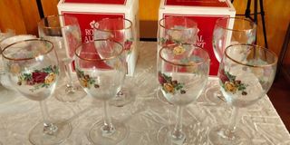Set of 4 Royal Albert Old Country Roses All Purpose Goblets Water Wine