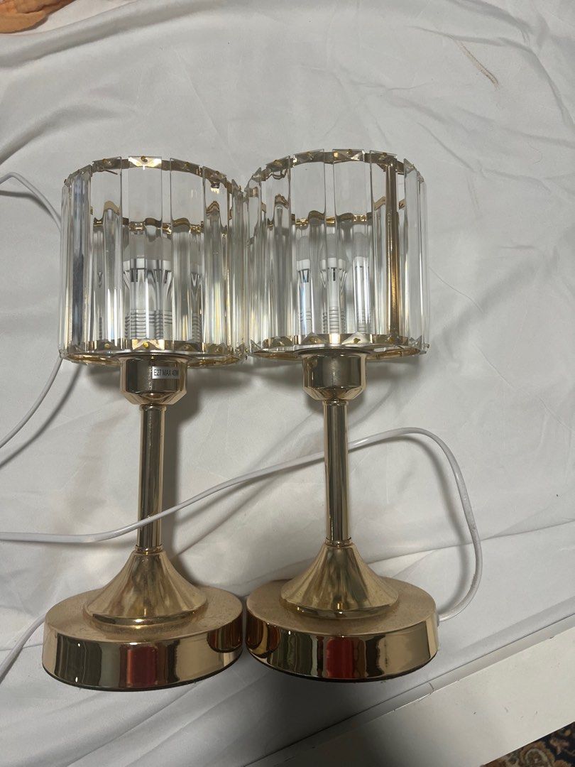 Side table lamp (Category: Lighting) located in Singapore. Submitted by pasarlelong (Listing ID 1296973634, Image 1). Description: $15 each.