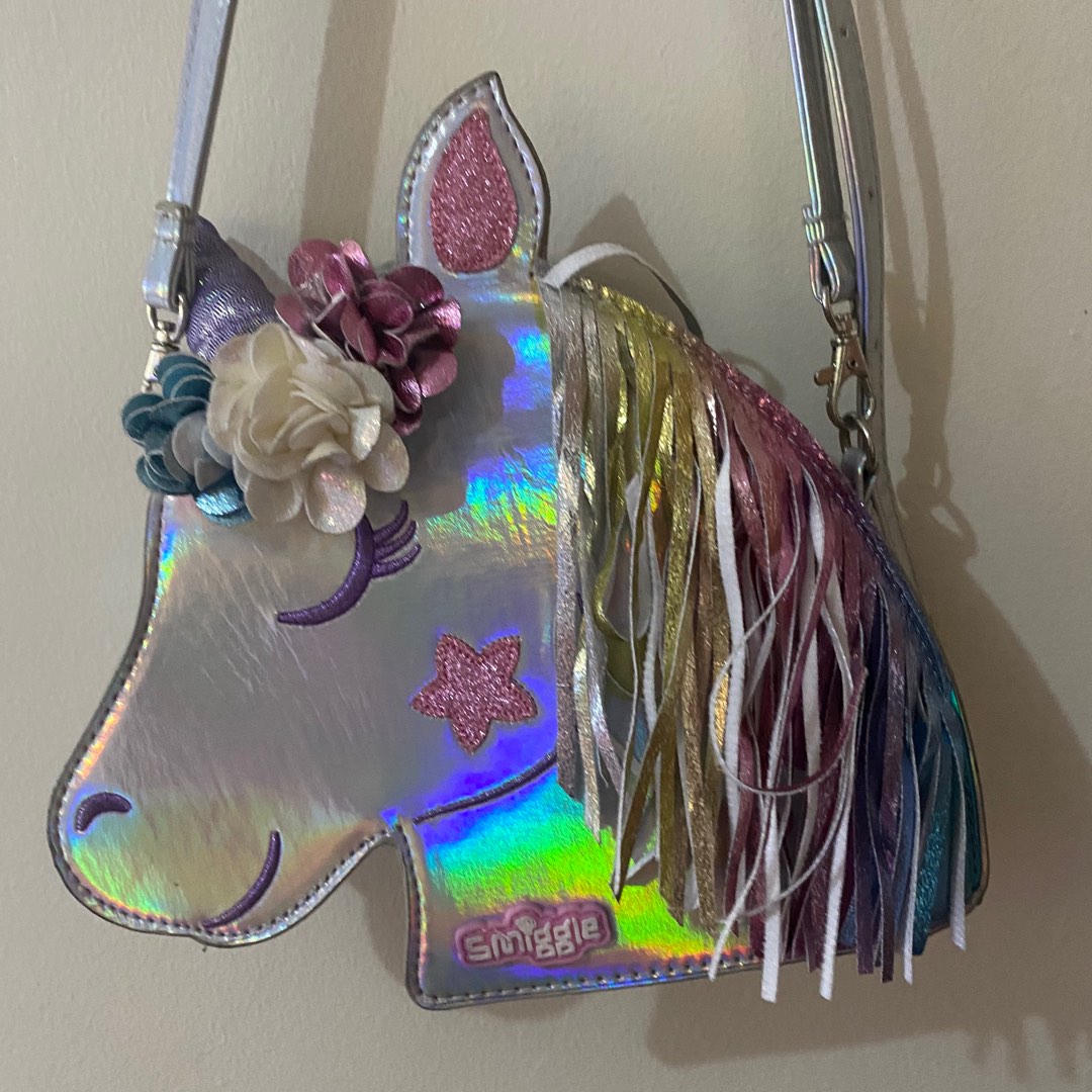 Smiggle Holographic Unicorn Sling Bag for Kids NEVER USED Babies Kids Babies Kids Fashion on Carousell