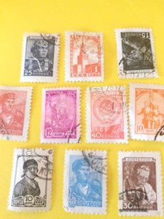 ST06:VINTAGE RUSSIA Stamps Noyta Ccpp  circa 1950 - 10 pcs.
