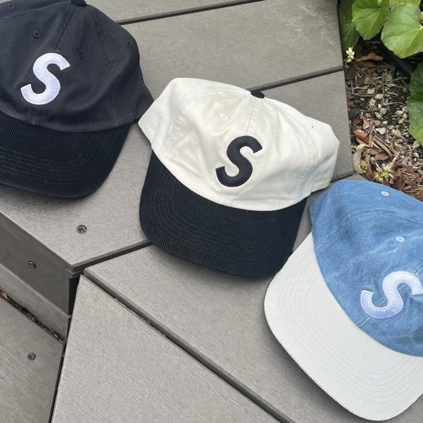 supreme cap s logo 2 tone 6 panel ss 24 week 8 New York, Men's 