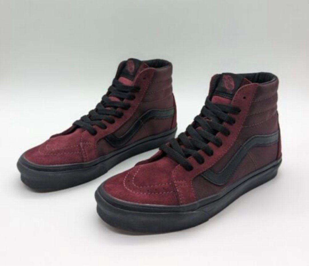 US9 Vans maroon sk8 hi shoe Men s Fashion Footwear Sneakers on Carousell