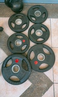 Used Rubberized trigrip plates 2.5kg 5kg