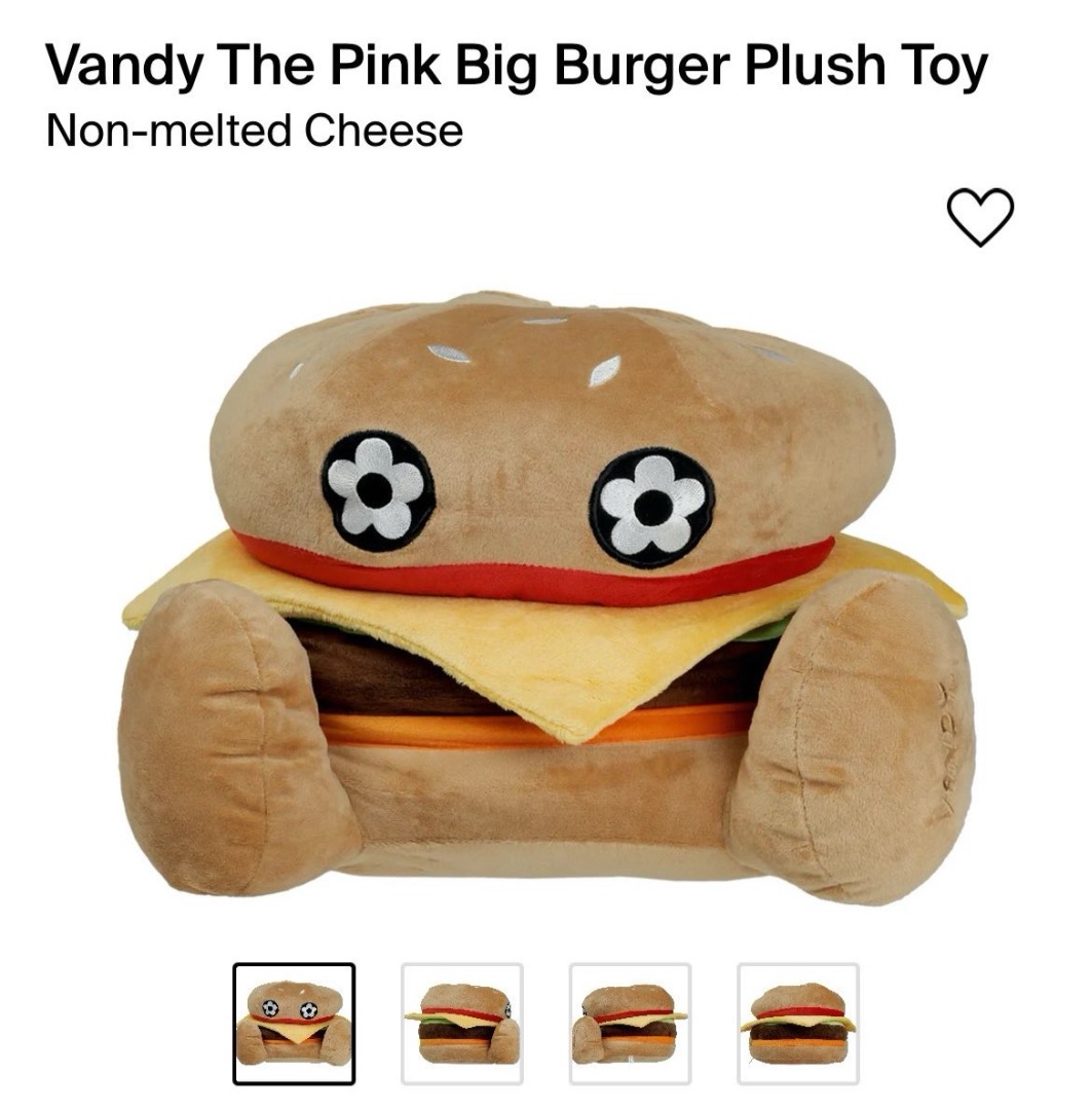 Vandy The Pink Giant Burger Plush Toy