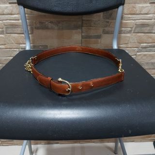 Vintage celine logo leather belt brown