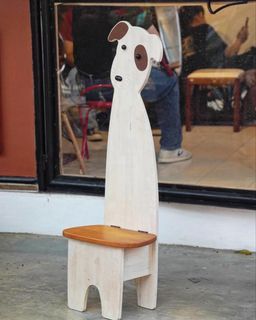 Wooden Dog Chair High Back Rest